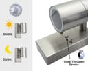 Single Outdoor Wall Light Dusk Till Dawn Sensor Stainless Steel Finish IP65 ZLC088