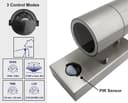 Double Outdoor Wall with PIR Movement Sensor Stainless Steel ZLC08DSEN 