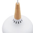 Metal Vintage White Ceiling Light Shade Dome Retro Hanging Pendant Light Wood Fitting 