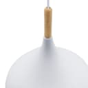 Metal Vintage White Ceiling Light Shade Retro Hanging Pendant Light Wood Fitting 
