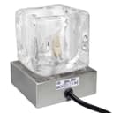 Ambient Glass Ice Cube Touch Dimmable Table Lamp Chrome Brush Satin Base with G9 Bulb 