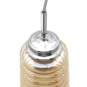 Vintage Pendant Light Fitting Chrome Spiral Retro Glass Ceiling Light Shade Smoked Amber 