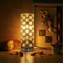 Mirror Chrome Cylinder Desk Lamp 3D Window Effect Glass Bedside and Table Lamp CL002
