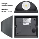 Modern LED Outdoor Wall Light Black Cool White ZLC325CW