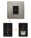 1 Gang Ethernet Port Data Socket CAT 5 Wall Plate Brushed Chrome Gloss N442DME