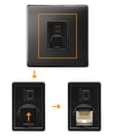 1 Gang Ethernet Port Data Socket CAT 5 Wall Plate Black Nickel Polished N442GME