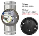 2 x Outdoor Double Wall Lights Stainless Steel GU10 Fitment