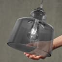 Modern Vintage Grey Smoked Glass Pendant Lamp M0224