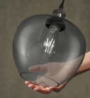 Modern Vintage Smoked Grey Glass Globe Pendant Lamp M0229