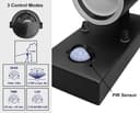 2 X Black PIR Double Outdoor Wall Light with Movement Sensor ZLC038DSEN