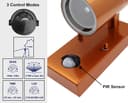 PIR Double Outdoor Wall Light Copper Finish with Movement Sensor IP44 ZLC342CSEN