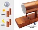 Outdoor Double Wall Light Dusk Till Dawn Sensor Copper IP65 ZLC341CDTD