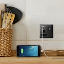 1 Gang USB Switch Socket 13A Twin Port Black Nickel Single Plug Wall Outlet N501GME