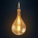 8W Pear Shape Antique Vintage LED E27 Large Smoked Glass PS160