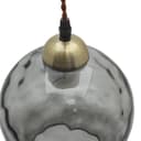 Vintage Globe Smoked Grey Ripple Glass Ceiling Pendant Lamp Glass H3005