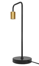 Retro Black Pipe Table Lamp Golden Holder H3009