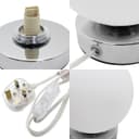LED Globe Desk Lamp Chrome Base Bedside Ball Table Lamp Warm White H3003