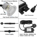 IP68 Outdoor LED Decking Lights 30mm Round Cool White 6500k 10 Kit DEC10CW