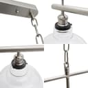 Industrial Ceiling Brush Chrome Bar 3 Clear Glass Lamp Shade Pendant Light