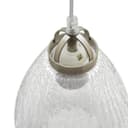 Ceiling Tear Drop Crackled Clear Glass Pendant Lamp Shade Retro Chrome Holder H3030