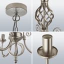 Vintage Ceiling Pendant Light Brushed Chrome Antique Hanging Chandelier Candle Lantern H3039