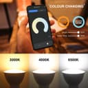 2 Pack Wifi 5W GU10 LED Smart Light Bulb Warm White to Cool White Alexa Google Controlled by Smartphone 