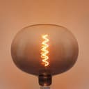 4w LED Glass Oval Smoked Grey Gradient Light Bulb Coil Spiral Filament Globe E27 1800K  GREYGOVAL