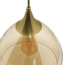 Modern Vintage Ceiling Hanging Brass Amber Glass Pendant Lamp Shade H3025