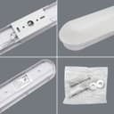 LED Batten Light 2ft Opal Integrated Tube Light Cool White 6500K Ceiling Fitting IP44 BA20WCW