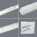 40w LED Batten Light 3ft Opal Integrated Tube Light Cool White 6500K Ceiling Fitting IP44 BA40WCW