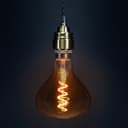 LED Vintage Classic Filament Light Bulb Smoked Grey Glass Tear Drop 4w E27 Coil R125