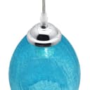 Retro Chrome Ceiling Pendant Light Fixture Blue Cracked Glass Oval Lamp shade H3057