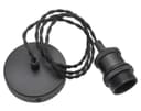 Industrial Vintage Ceiling Pendant Lamp Holder Matte Black E27 Fitting H3065