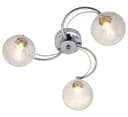 Modern Chrome 3 Way Ceiling Light Glass Globe Shades H3060 with 3 x G9 5w LED 