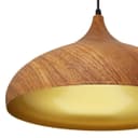 Modern Ceiling Pendant Dome Metal Wood Grain Finish Light H3063