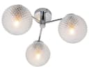 Modern Chrome 3 Way Ceiling Glass Globe Shades Light H3061 with 3 x E14 Candle 5w 