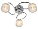Modern Chrome 3 Way Ceiling Glass Shades Flush Mounted Crystal H3062