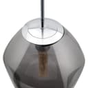 Chrome Blown Glass Ceiling Pendant Light Smoked Grey Globe Lamp Shade H3068