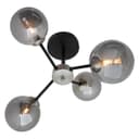 Modern Ceiling Light 4 Glass Globe Smoked Grey Lamp Shades H3059 with G9 LED 5w Warm White