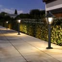 12W LED Bollard Outdoor Garden Light Stainless Steel Black Finish Warm White ZLC359BWW