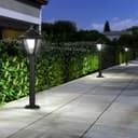 12W LED Bollard Outdoor Garden Light Stainless Steel Black Finish Cool White ZLC360BCW