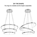 Modern Round Chandelier LED 3 Ring Ceiling Pendant Light Cool White 