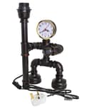 Vintage Industrial Water Pipe Table Lamp Real Clock H3104P with 4w ST58