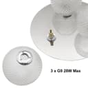 Round 3 Way Chrome Ceiling Light Frosted Pinecone Glass H3099