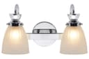 Modern Double Bathroom Wall Light Chrome IP44 Frosted Glass H3083 With G9 LED 5w Warm White