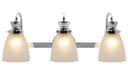 Modern 3 Bathroom Wall Light Chrome IP44 Frosted Glass H3084 With G9 LED 5w Warm White