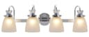 Modern 4 Bathroom Wall Light Chrome IP44 Frosted Glass H3085 With G9 LED 5w Warm White