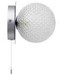 Frosted Glass Pinecone Sphere Globe Wall Light Chrome with Pull Cord H3100