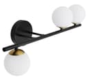 Modern Indoor Frosted Glass Globe Scone Matte Black 3 Light Wall Light H3087 With LED G9 Warm White