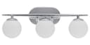 Modern Indoor 3 Frosted Glass Globe Scone Chrome Wall Light H3080 With LED G9 Warm White